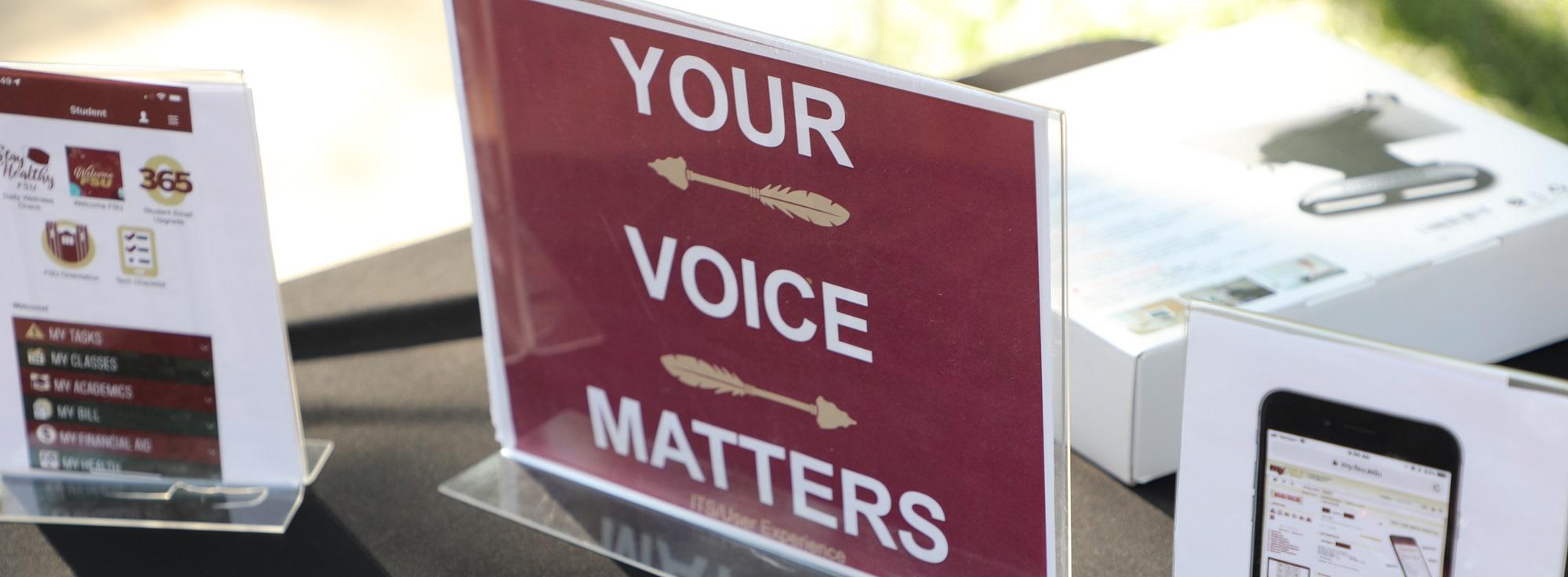 Your Voice Matters booth