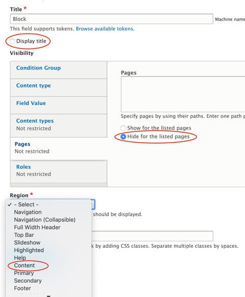 Drupal Block Instructions