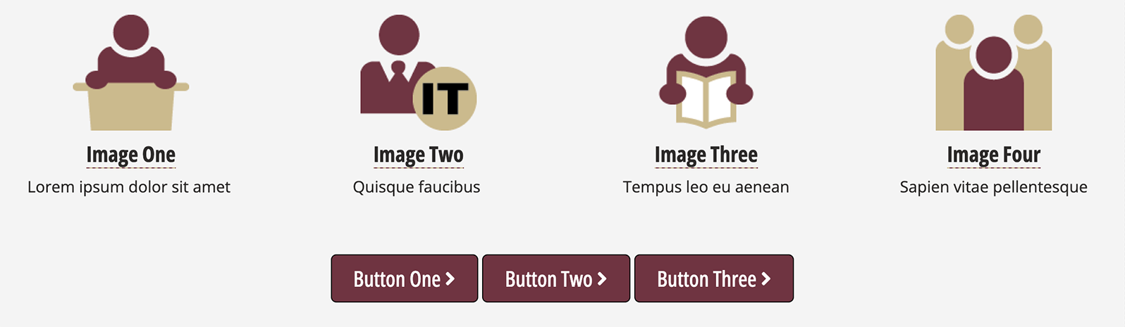 Example of a Four Up Promo paragraph displaying four promotional cards.