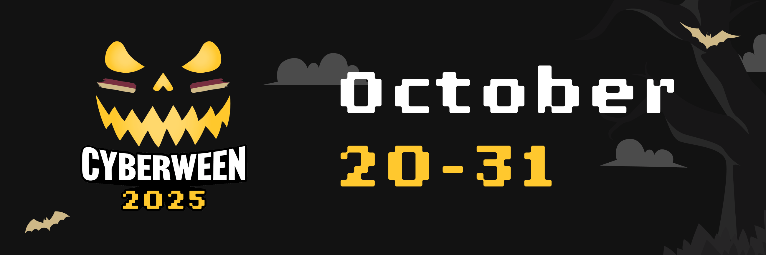 graphic that reads Cyberween 2025 October 20-31 with a jack-o-lantern pumpkin displayed