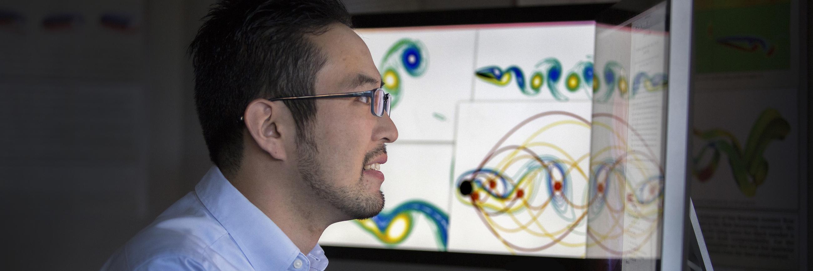 Man looking at computer