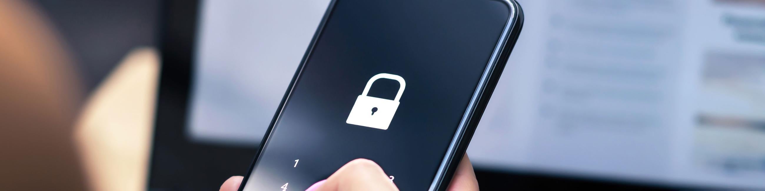image of a phone with a lock icon on the screen