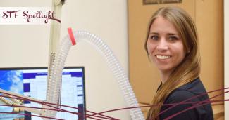 PhD candidate Stacey Alvarez-Alvarado measures psychological wear out during cardio exertion