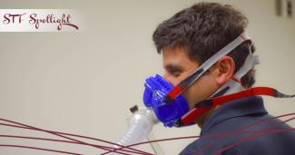 Yonatan Sarig, PhD student and lab coordinator, takes a turn on the TrueOne 2400 feedback bike 