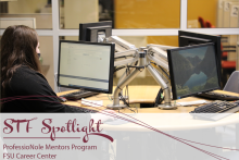 The ProfessioNole Mentors Program utilizes an online system to connect student mentors with student mentees.