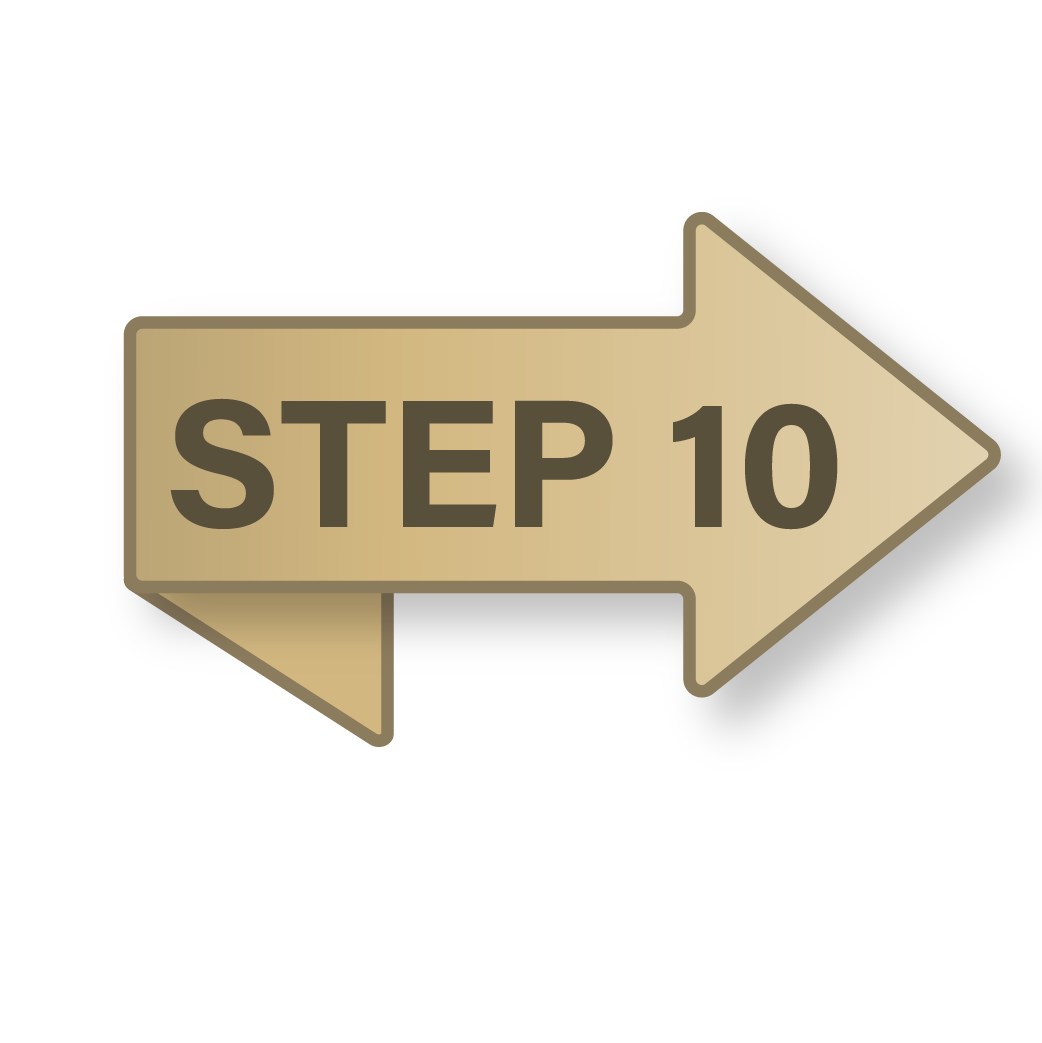 icon that reads Step 10