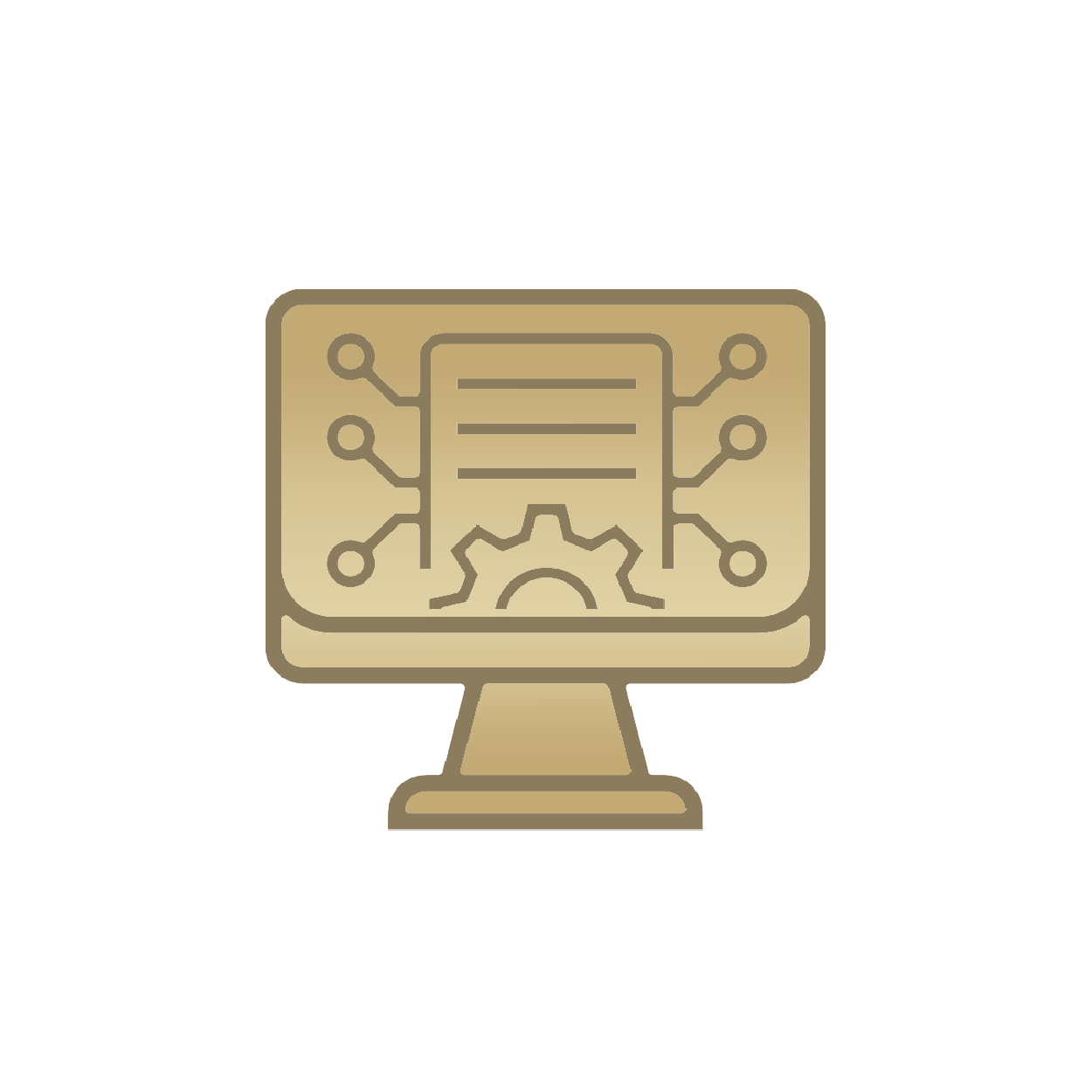an icon depicting a computer monitor connecting to different systems
