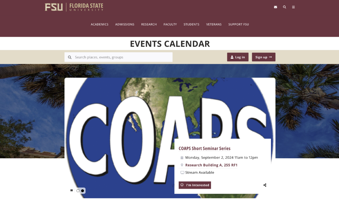 "calendar main page"