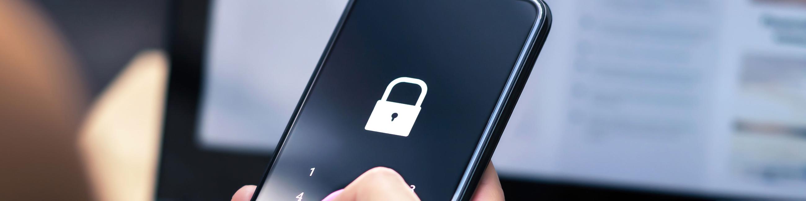 image of a phone with a lock icon on the screen