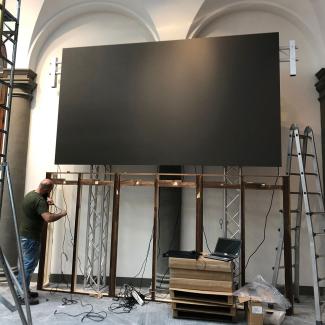 Installation of video wall within FSU Florence study center library