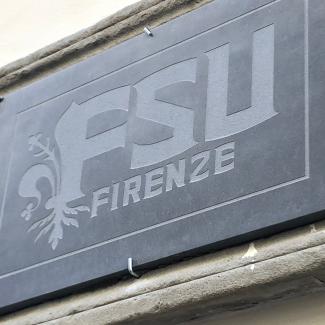 FSU Firenze building sign on FSU Florence study center