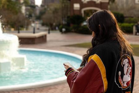 Girl on phone at Westcott