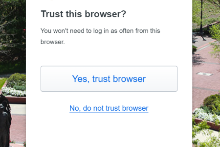 Duo 'trust my browser' screen 