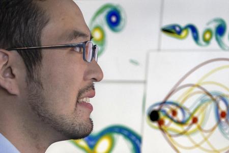Man analyzing data